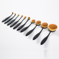 China Supplier 10PCS Black Oval Cosmetic Brush Set for Beauty